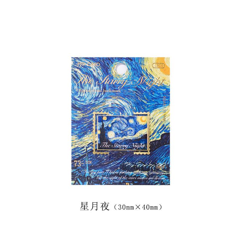 

World Famous Painting Metal Bookmark High End Exquisite Van Gogh Monet Oil Painting Bookholder Student Reward Small Gift