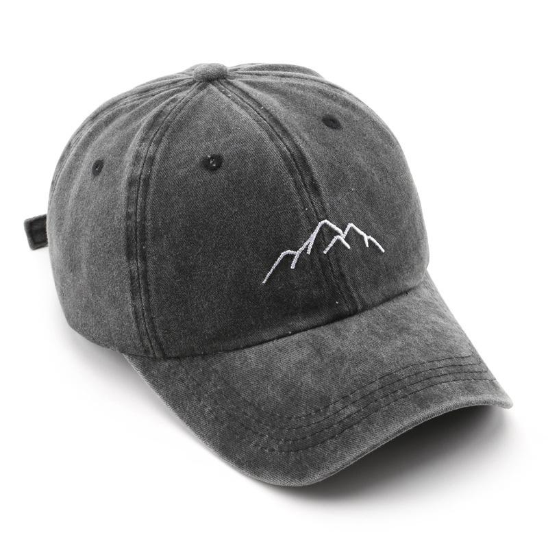 Retro Washed Cotton Cap Unisex Mountain Embroidery Baseball Caps Adjustable Casual Outdoor Streetwear Sports Trucker Hats