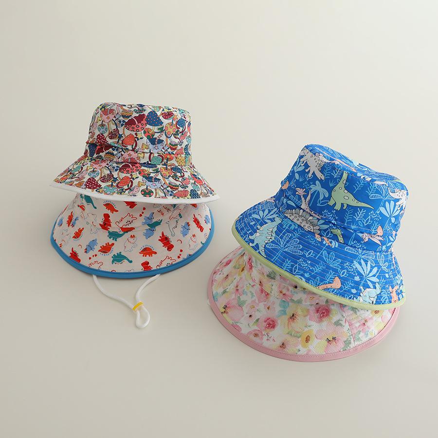 Children New Quick Drying Bucket Hats Summer Sunhat Kids Fishing Hat Sunshade Visor Boys Girls Outdoor Cute Cartoon Beach Cap