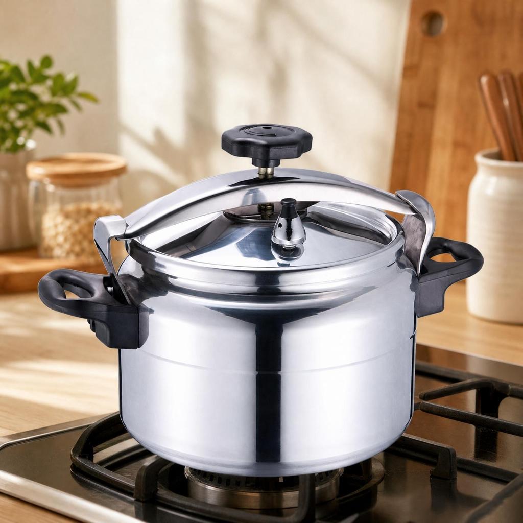 Stovetop Compatible Aluminum Pressure Cooker Heat-Resistant Non-Electric