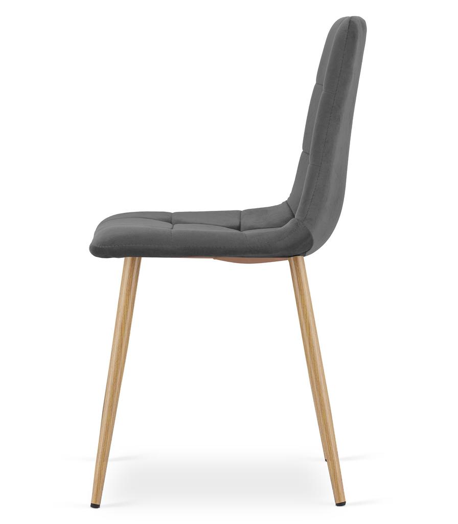 KARA chair - dark gray velvet / wood color legs x 1