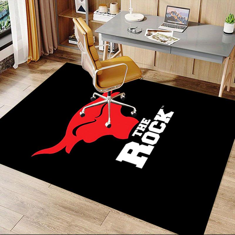 1pc THE ROCK Home Office, Durable Polyester Floor Mat with Easy, Office Decor, Urban Style, Nonslip Backing