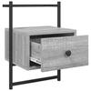 Wall Mounted Nightstand Grey Sonoma 35 x 30 x 51 cm Particleboard