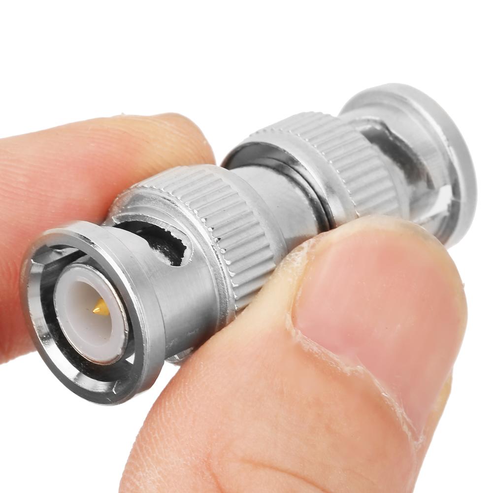 2pcs BNC Male to BNC Male M M Coaxial Connector RF Adapter for CCTV Security Camera