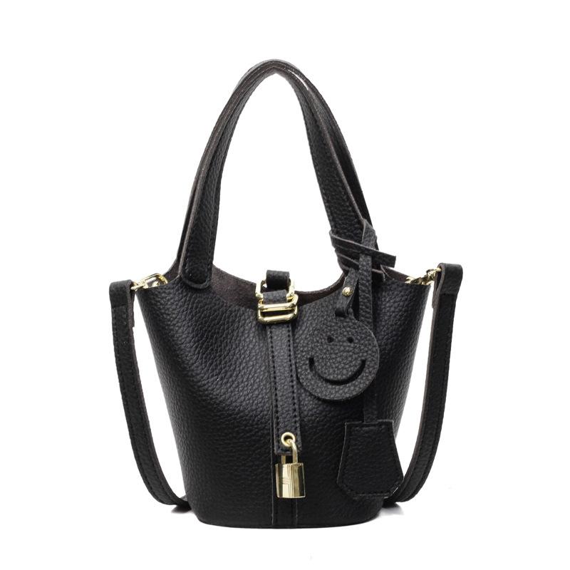 2025 Spring and Summer Hot Sale, High-end Portable Bucket Bag, Women's Casual Versatile Lychee Pattern Texture Messenger Child and Mother Bag