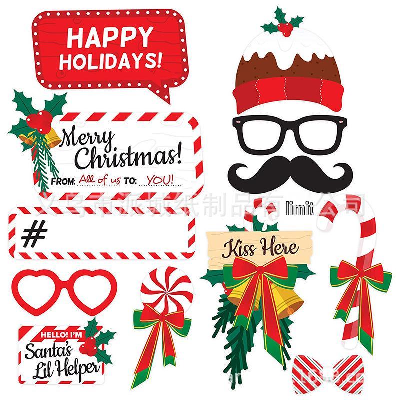 38-Piece Christmas Photo Booth Props Set for Holiday Parties