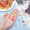 490Pcs 7 Colors Transparent Acrylic Linking Rings Quick Link Connectors for Cable Chains Making Oval Mixed Color 15.5x11x6mm