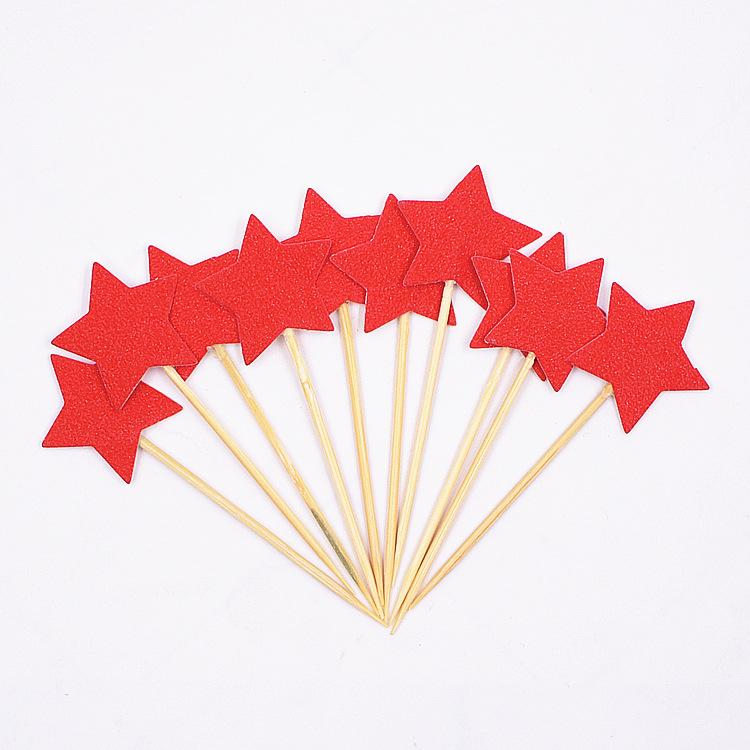 10pcs Mini Heart Star Glitter Series Cake Decoration Inserts Cupcake Toppers Decorating Wedding Birthday Party Decorations