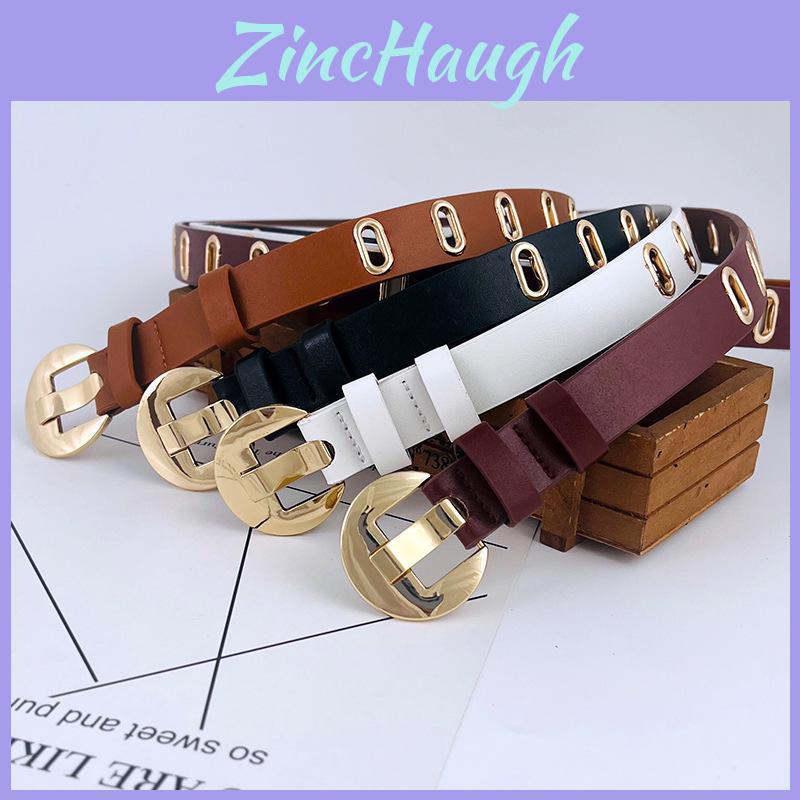 Fashion Womens Pu Leather Belt With Hollow Cutouts And Metal Pin Buckle For Casual And Work Looks