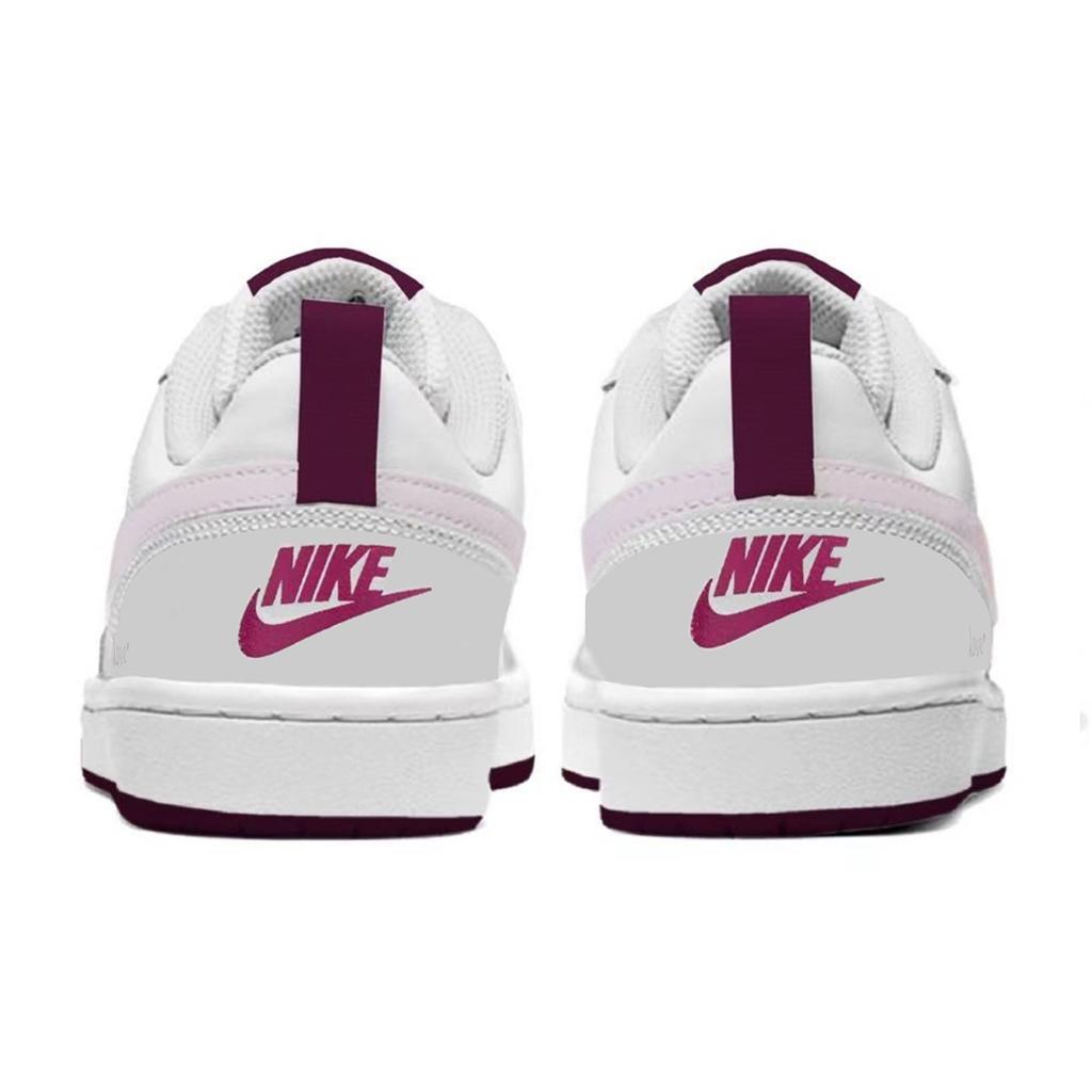 Nike Court Borough 2 Abrasion Resistant Slip Resistant Low top Skateboard Shoes Women's Pink White BQ5448-015(Team976-SBOX)
