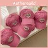 Cute Pink Heart Baseball Cap For Women With Adorable Cat Design Soft Top
