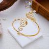 Enamel Glaze Craft Floral Arm Bracelet Adjustable Hollow Out Armlet  Vacation Style