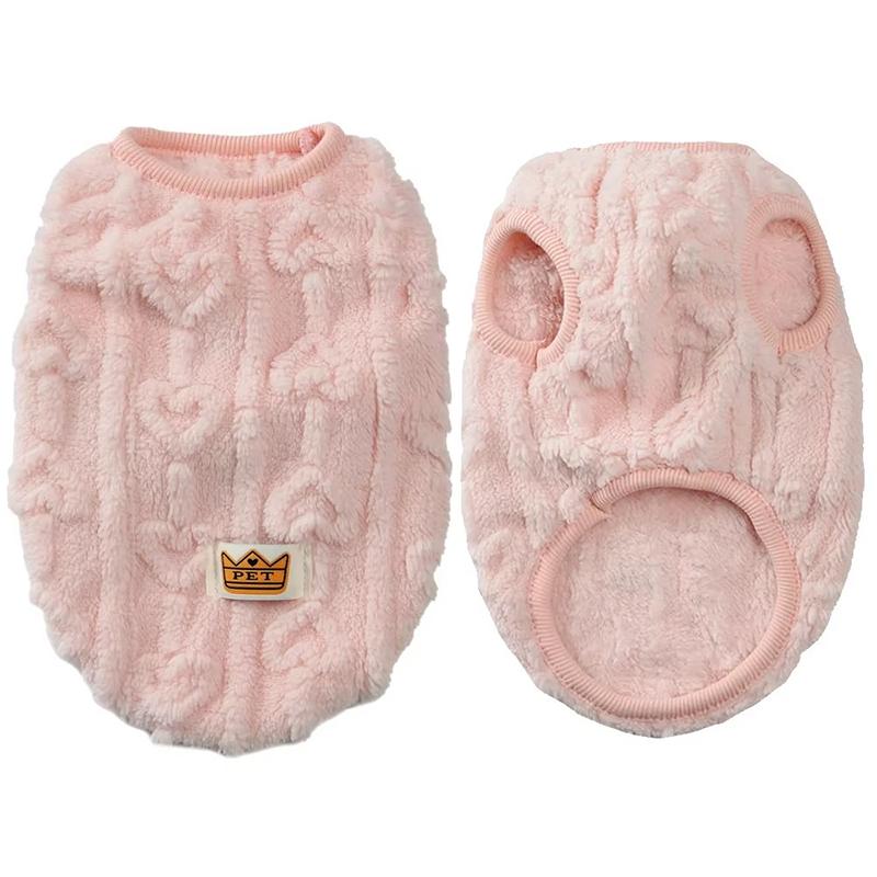 

Cat Dog Soft Cozy Clothes Autumn Winter Warm Fleece Sweatshirt for Small Medium Dogs Puppy Kitten Jacket Coat Pet Teddy Sweater XS розовый