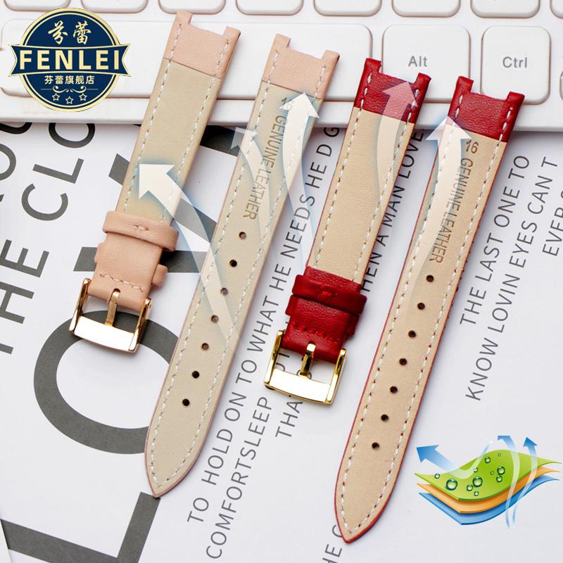 Genuine Leather Watch Band Women's Watch Strap for Folli Follie Lady Bubble Series Notch Pin Buckle Watch Bracelet 12MM 16MM 20