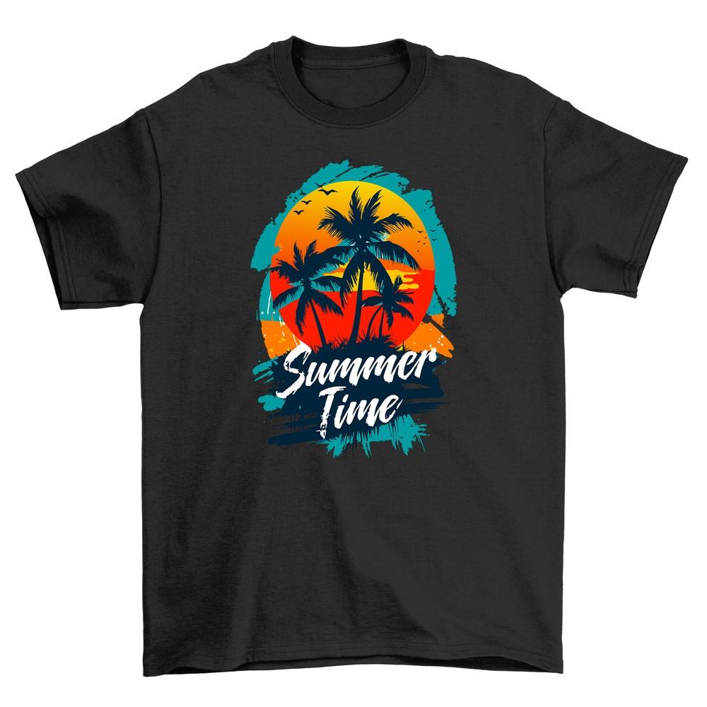 Summer_65 - Palm Trees Vibes T-shirt, 100% Cotton, Funny Beach Shirt, Unisex Des