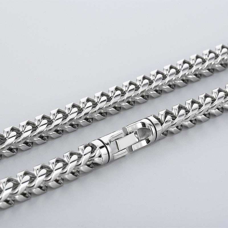 

Хип-хоп крутое круглое шлифованное трехмерное ожерелье, персонализированная вакуумно нанесенная килевая цепь, мужское ожерелье из титановой стали