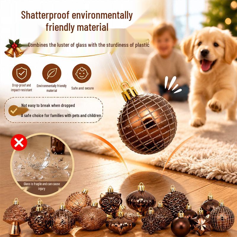 Retro Style Owl Christmas Tree Ornaments - Electroplated Painted Balls