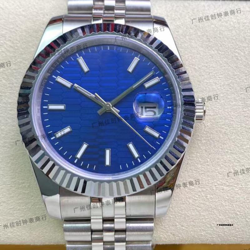 Orologio da uomo automatico Lao Jia Hao Shi 41mm con data, quadrante a quadri e design casual alla moda.