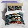 3PC Custom Name Snowman Winter Magic Bedding Set Duvet Cover Closure Includes 1 Duvet Cover & 2 Pillowcases for Bedroom