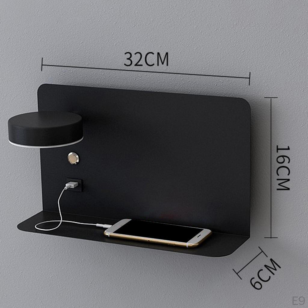 Bedside Wall Lamps for Bedroom with USB Port and Tray, Modern Reading Lights Hotel, Living