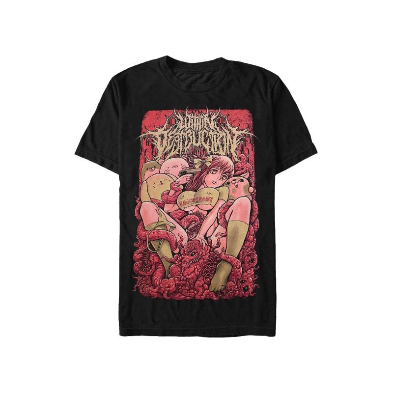 

180g Anime T-shirt] Comfortable Anime Men s Round Neck Short Sleeves T-shirt | 180g Within Destruction Men s Short Sleeves 4XL