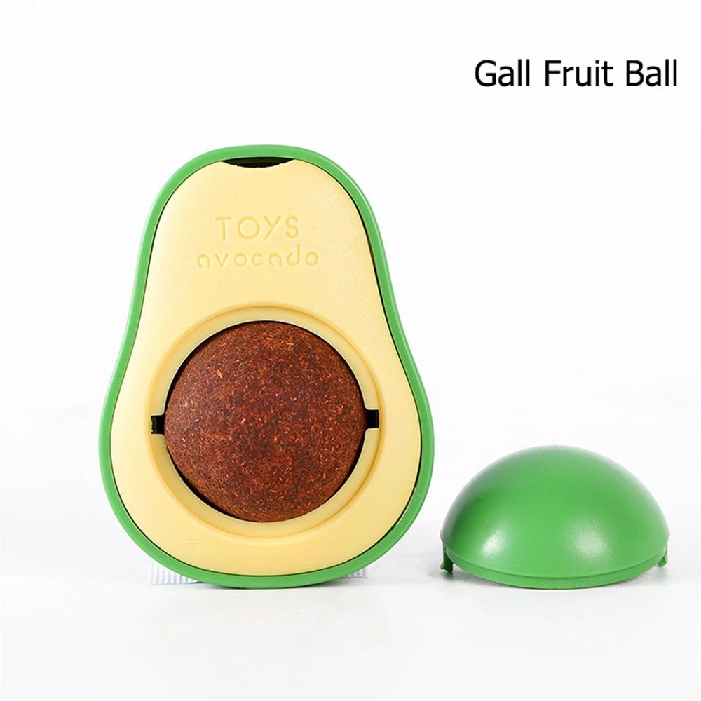 Natural Catnip  Rotatable Wall Stick-on Ball Cats Teeth Cleaning Avocado Shaped Cute cat Toys Mint Ball Bionic Fun Healthy Gut