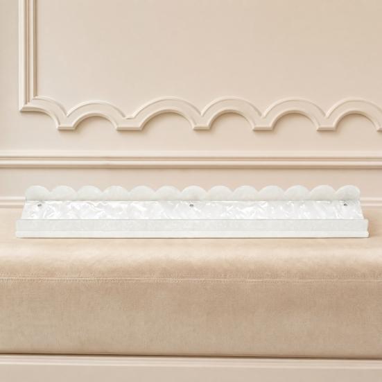 1/4Pcs Mahjong Rack with Magnetic Pusher & Storage Bag, Scalloped Acrylic Mah Jongg Tile Holder Pusher Bar, Gift for American Mahjong Players
