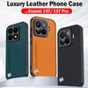 Stoßfeste Hülle für Xiaomi 15T / 15T Pro Hülle Luxus Fasertextur PU-Leder Vollschutz Handy Capa Abdeckung