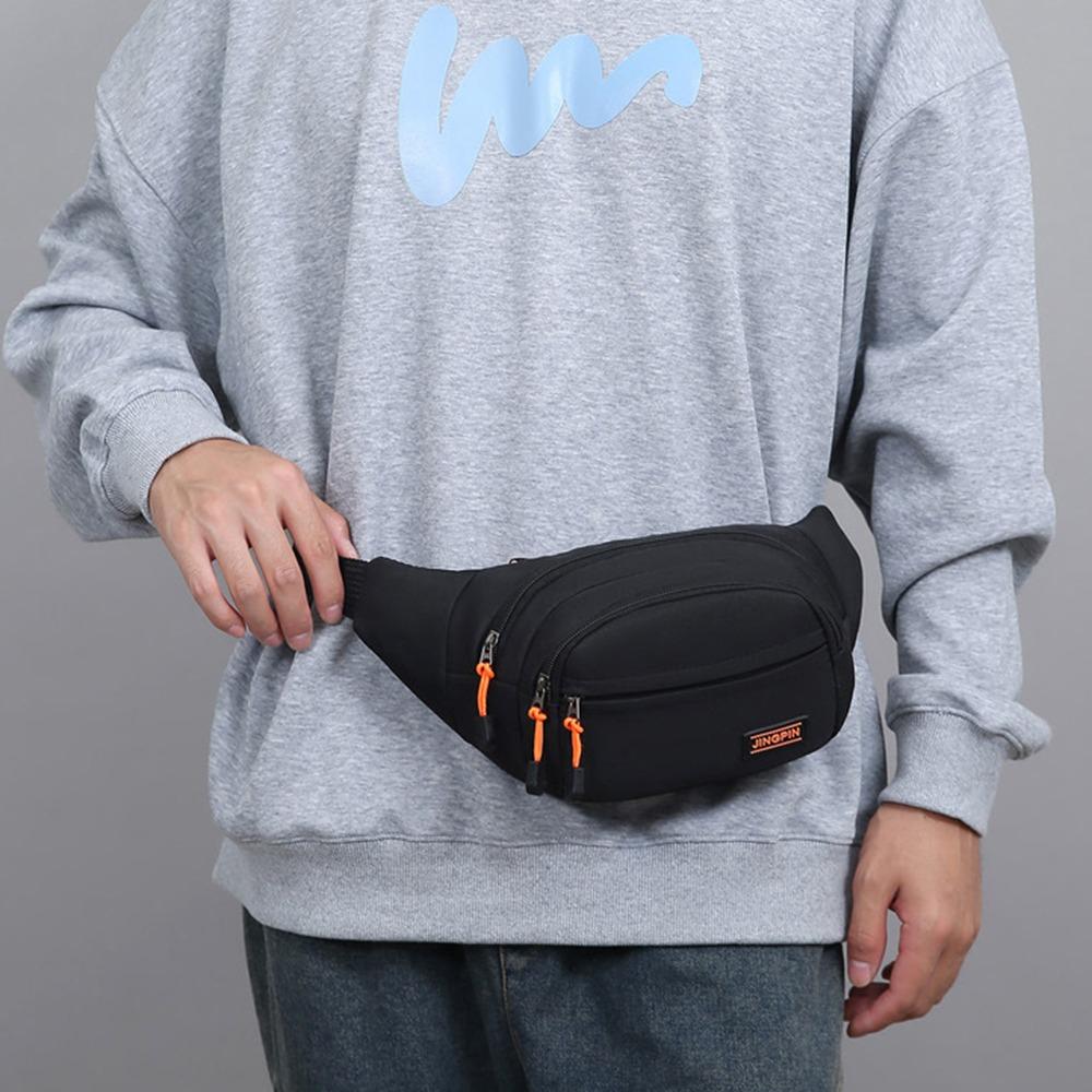 Waterproof Outdoor Waist Bag Nylon Sports Walking Bag Zipper Men Chest Bag Riding