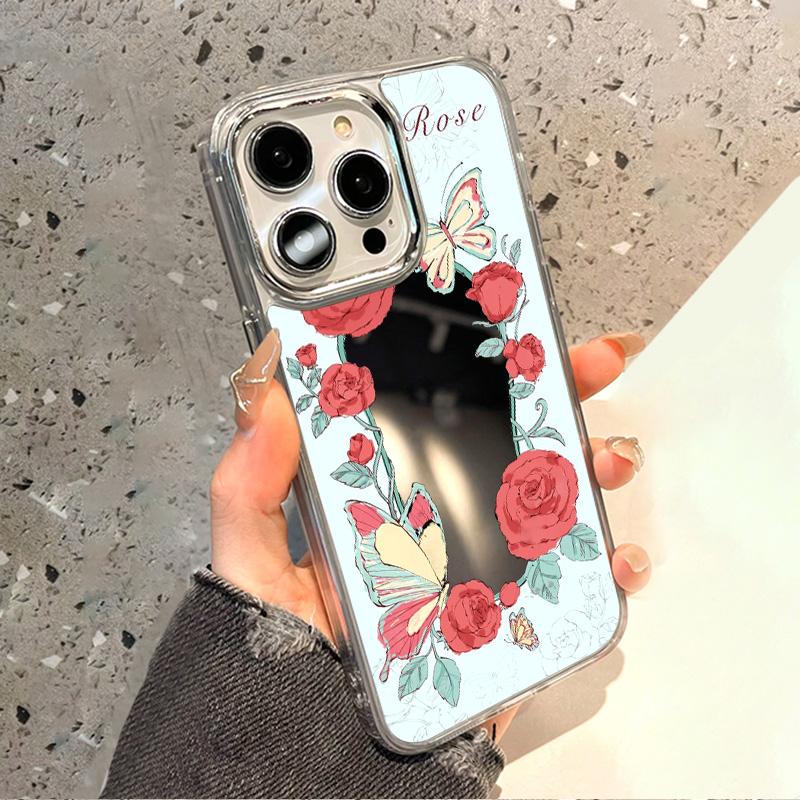 Mobile Phone Cases for iPhone 11 13 XR 15 Pro Max 12 14 Pro Max Case iPhone 16 XS Max Mirror Protective Case Mirror Exquisite Cartoon Waterproof
