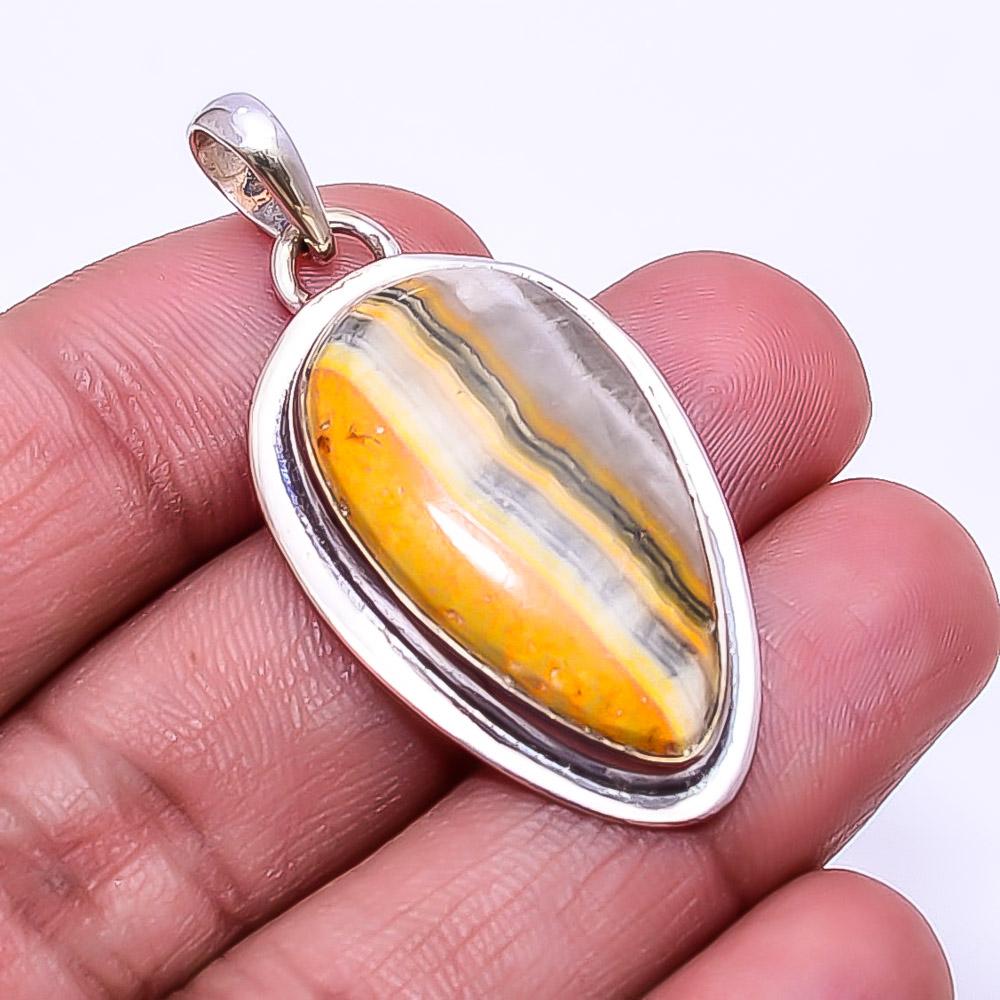 

Bumble Bee Jasper -Indonesia Handmade 925 Sterling Silver Pendant 1.76 P49