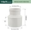 PVC Reducing Tee Pipe Fitting 50/75/110 mm - Eccentric Drain Connector Adapter