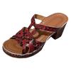 Sandales pour femmes à talon épais et bout ouvert Sandales mode ornées de bijoux pour femmes Sandales et claquettes athlétiques et d'extérieur pour femmes