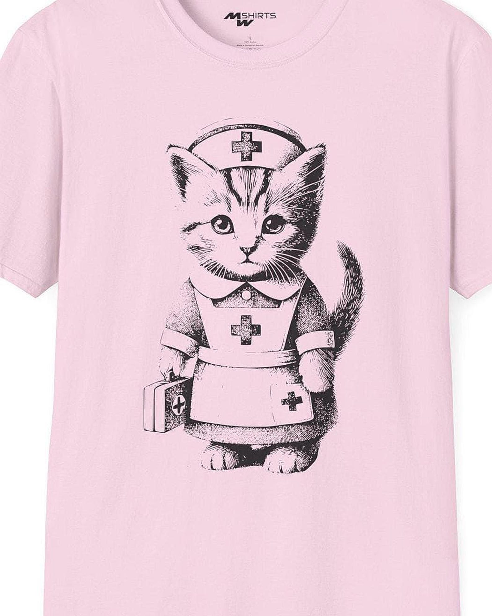 Engraved Nurse Kitten T-Shirt/ Unisex Softstyle T-Shirt 3XL