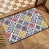 Retro Persian Grid Ethnic Style Diatomaceous Mud Floor Mat Bathroom Absorbent Anti Slip Foot Mat Entrance Foyer Door Mat