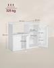 VASAGLE Custos Collection BBK373WB01 Kitchen Cabinet Storage Cabinet Sideboard with Worktop Microwave Shelf with 1 Open Compartment 3 Doors