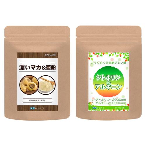 

Kobe Lohas Food s Rich Maca & Zinc + Citrulline & Arginine Pure Capsules, 60 capsules each, total 120 capsules (30-day supply), Made in Japan by Supri