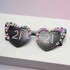Lovely Birthday Gift with Diamond-encrusted and Pasted Sunglasses for Women Cute Sun Glasses Romantic Party Gift