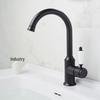 Antique Black Gold European-Style Rotating Copper Faucet with Chrome Plating for Kitchen Sink