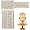 DIY Baroque Scroll Relief Cake Border Silicone Molds, Baroque Style Curlicues Scroll Lace Fondant Silicone Mold