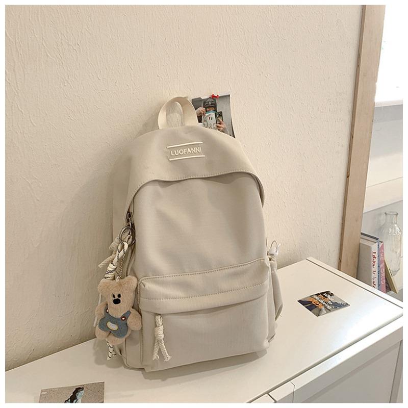 New Japanese Simple and Lightweight College Student Schoolbag Versatile High-value Large-capacity Leisure Travel Solid-color Backpack