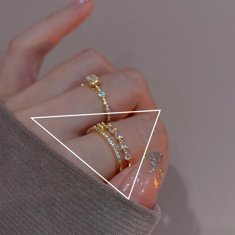 925 Silve Love Heart Hollowed Out Ring For Women Girl Extremely Fine Korea Ins Jewelry Gift