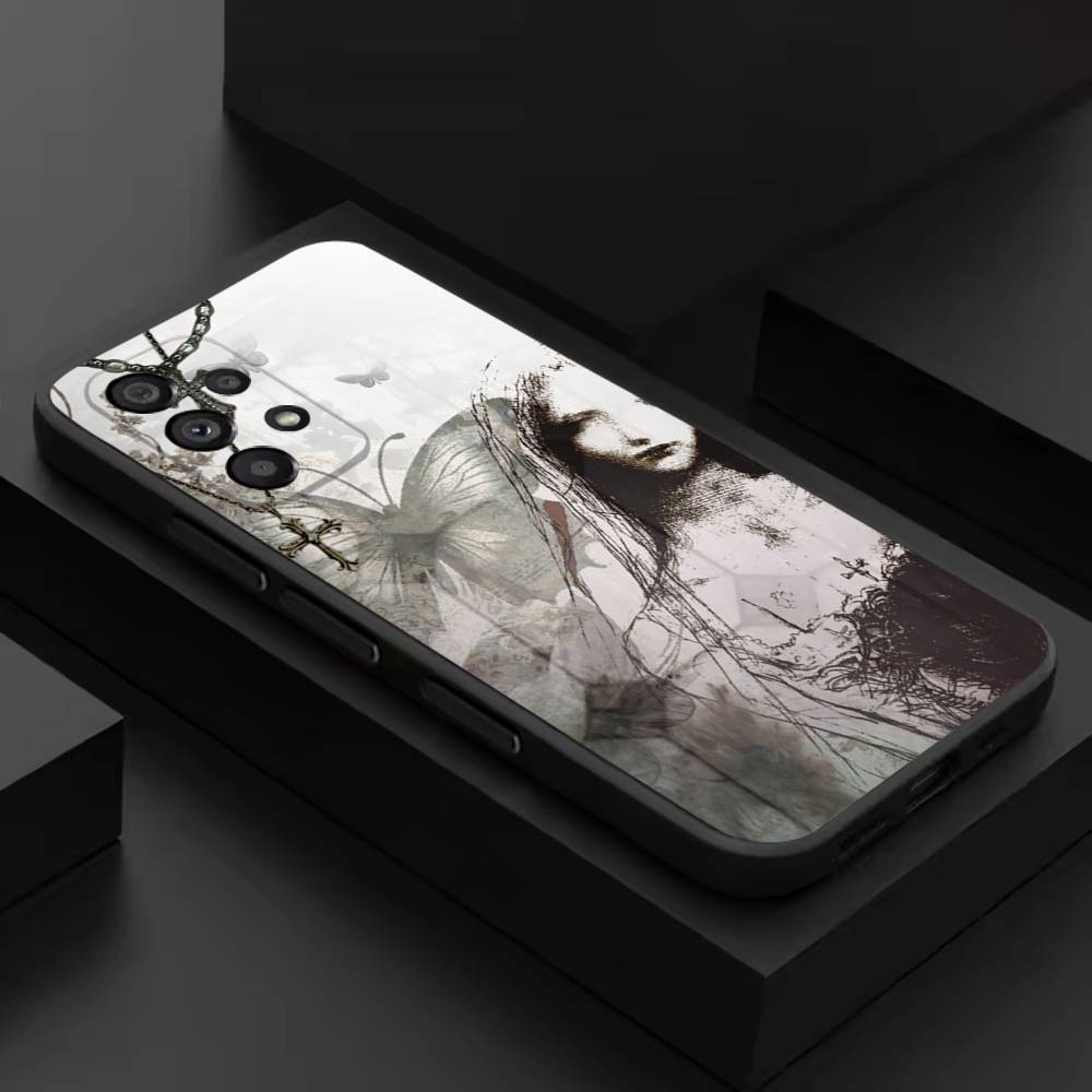 Dark Gothic Cybersigilism For Samsung S 26,25,24,23,22,30,21,10,9,Ultra,Plus,Lite,FE,4,5G Phone Case Black Soft Case