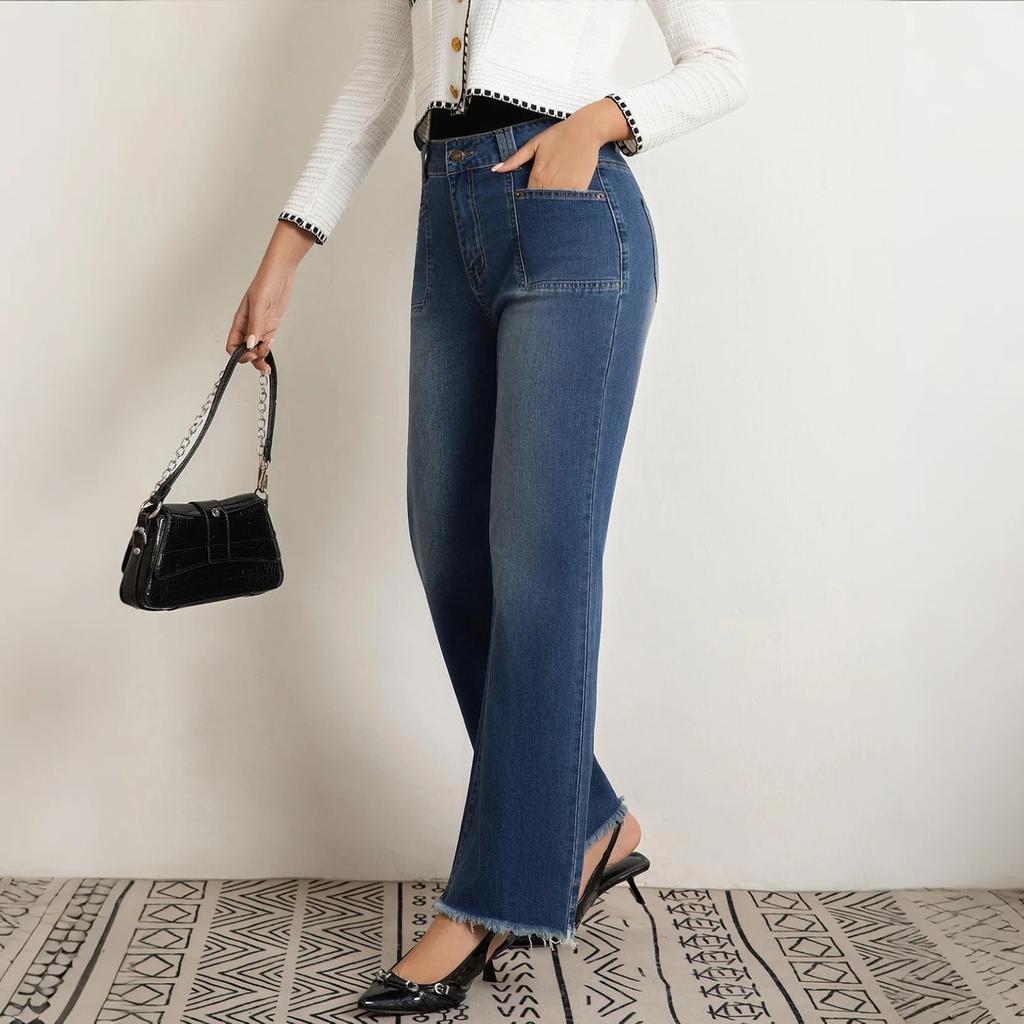 Ladies' Retro Straight Leg High Waisted Jeans