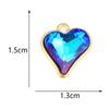 10Pcs Multicolor Crystal Peach Heart Charms For Women Girls Jewelry Making DIY Sweet Romantic Love Heart Pendant Necklace Crafts