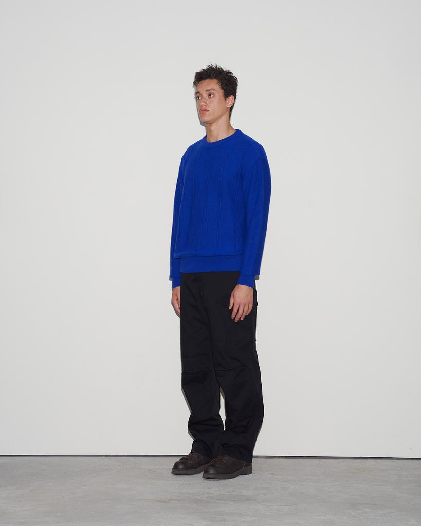 WORTHWHILE MOVEMENT Reverse Sweat Crewneck Sweater (Cobalt Blue)