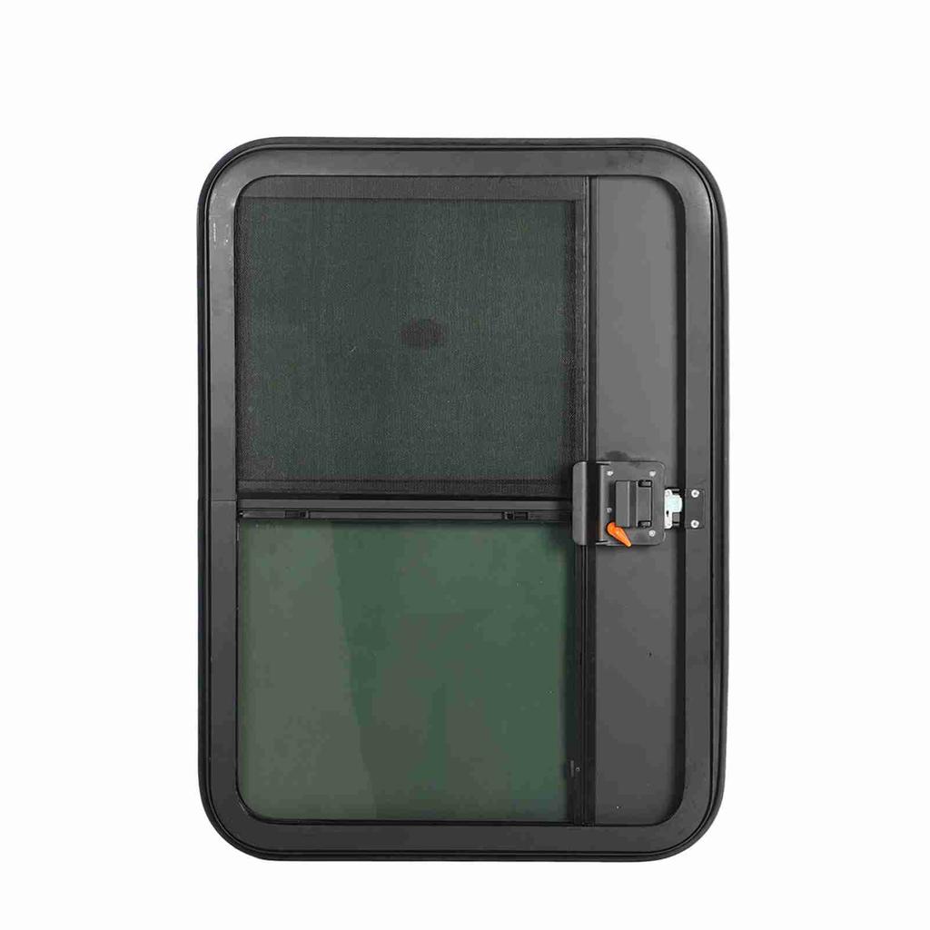 RV Door Tear Drop Tempered Glass Tinted Sliding Window Full Sealing Camper Trailer Door with Insect 