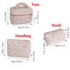 Vintage Pink Floral Women's Cosmetic Bag Large Capacity Toiletry Makeup Storage Pouch Handbag Ladies Zipper Quilted Clutch Bag
