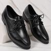 Elegant Patent Leather Dress Shoes For Women  Spring Summer Fashion Pointed Toe Thick Heels Single Shoes Plus Size 43