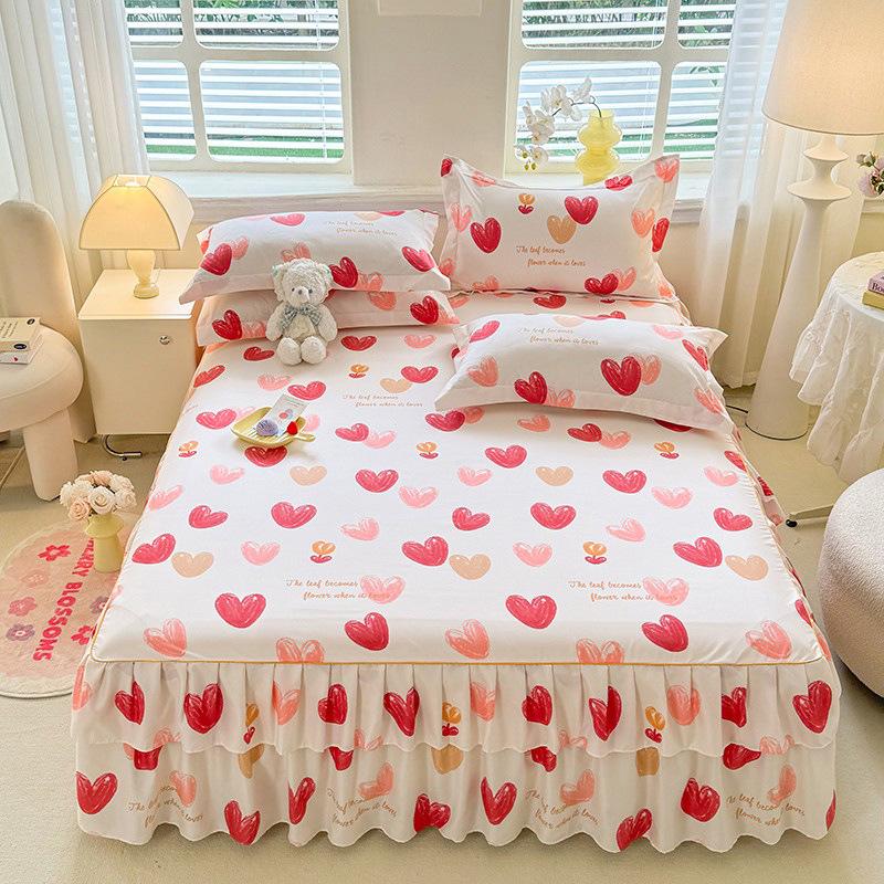 Gonna da letto principessa spazzolata in stile coreano - Copertura Simmons ispessita a doppio lato